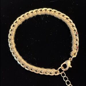 LAUREN CONRAD Gold Chain Bracelet with Decorative Threading